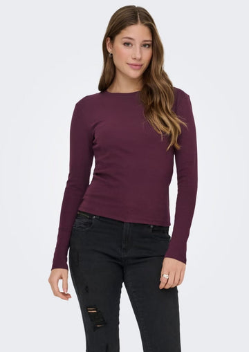 Only Maglia Donna Riley Bordeaux