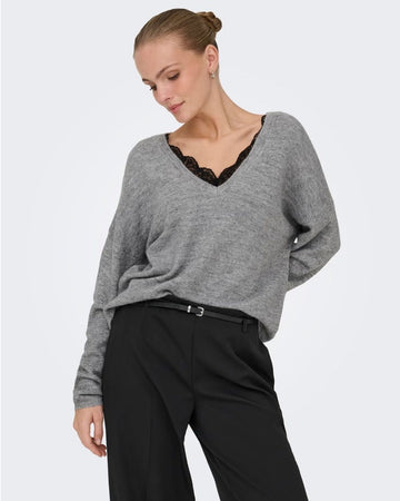 Maglione Donna Grigio Light Grey Melange