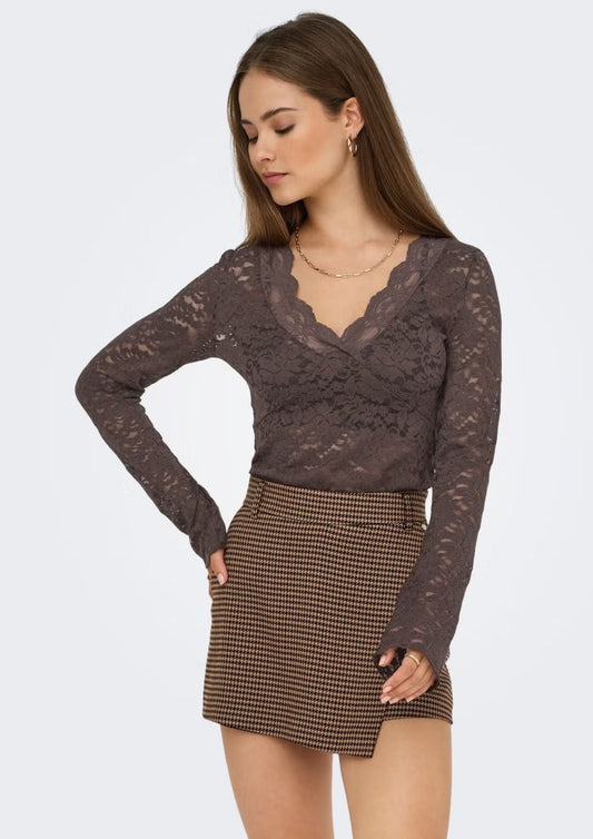 Only - Maglia Donna Nikka Marrone