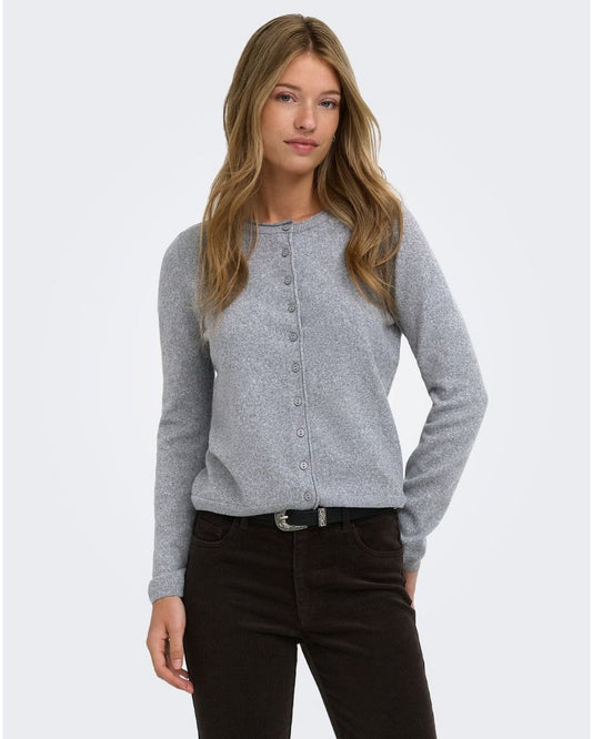 ONLY - Cardigan Donna Grigio Light Grey Melange