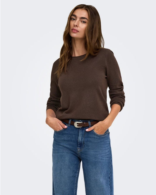 ONLY - Maglione Donna Marrone Chocolate Torte