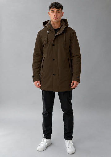 Parka non trapuntato con imbottitura intermedia Hhgh 26 Marrone Mill
