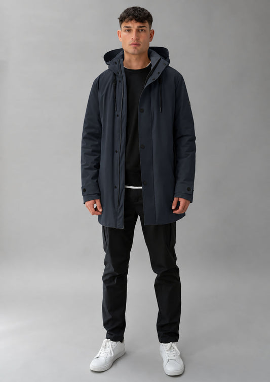 RIHUNIK - Parka non trapuntato con imbottitura intermedia Hhgh 26 Blu Navy