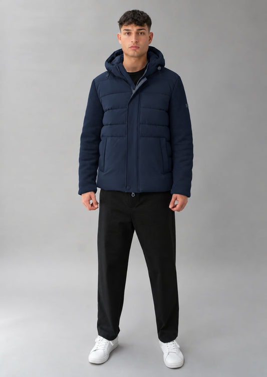 RIHUNIK - Giubbino corto con cappuccio Nivek 26 Blu Navy
