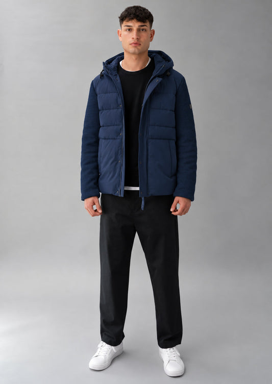 RIHUNIK - Giubbino corto con cappuccio Nivek 26 Blu Navy