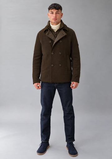 RIHUNIK - Capospalla ispirato al classico peacoat Quincey 26 Bordeaux Mill