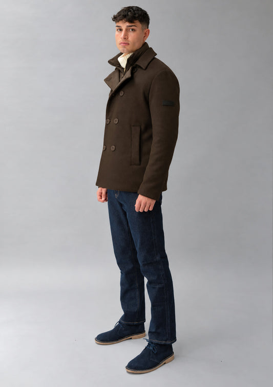 RIHUNIK - Capospalla ispirato al classico peacoat Quincey 26 Bordeaux Mill