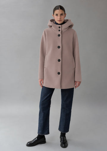 RHIUNIK - Capospalla realizzato in velluto liscio stretch Amelia 26 Lilac Bud