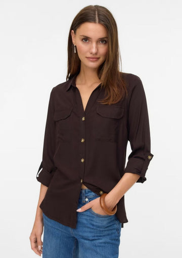 Vero Moda Camicia Donna Bumpy Marrone