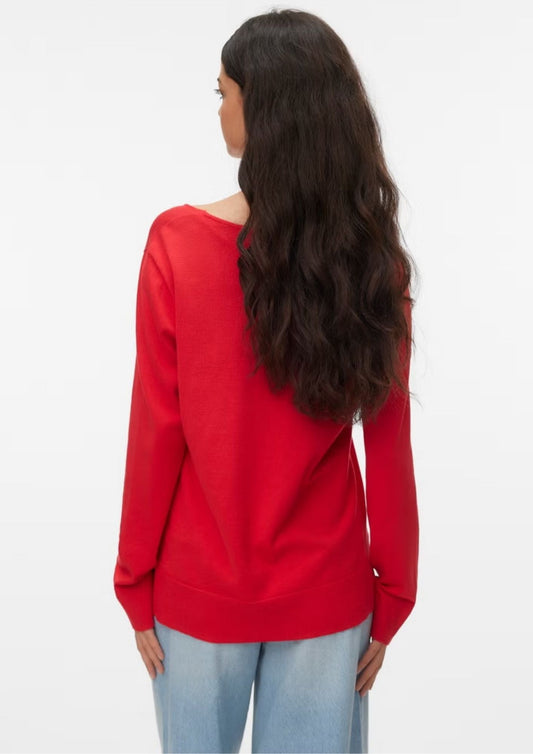 Vero Moda - Pullover Donna Silje Rosso