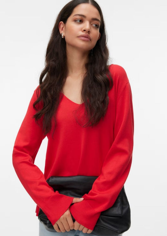 Vero Moda - Pullover Donna Silje Rosso