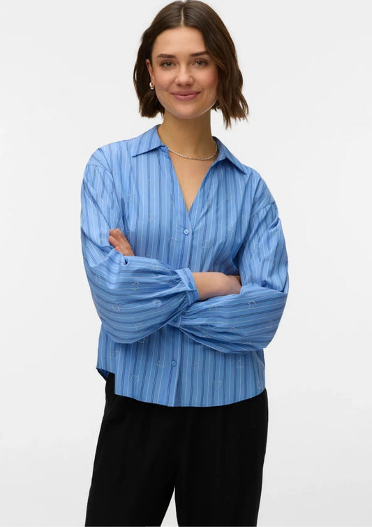 Vero Moda - Camicia Donna Gina Blu Provenza