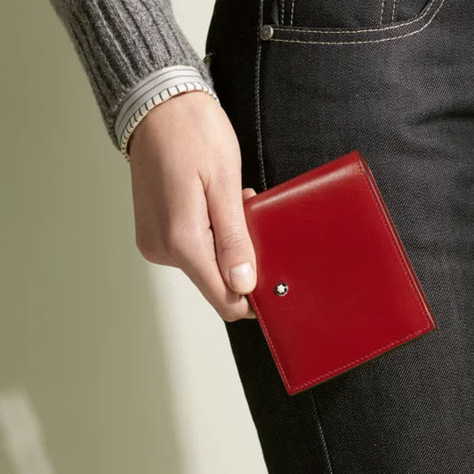 Montblanc portafoglio 6 scomparti Meisterstück ruggine scuro 198805