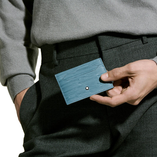 Montblanc porta carte 5 scomparti 4810 Blu Fumé 199349