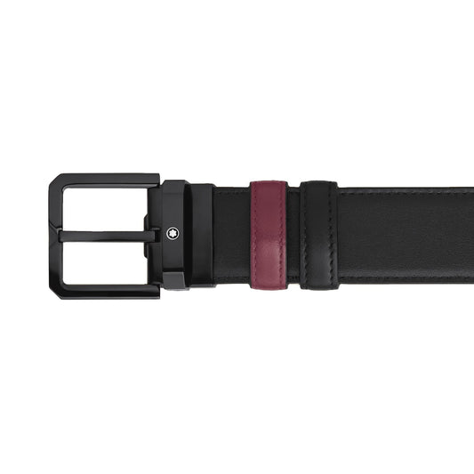 Montblanc Reversible Belt 35mm Black/Cassis Leather 199651