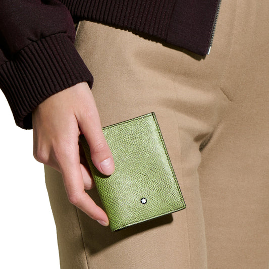 Montblanc portafoglio mini 4 scomparti Sartorial multi lime/cassis 199355