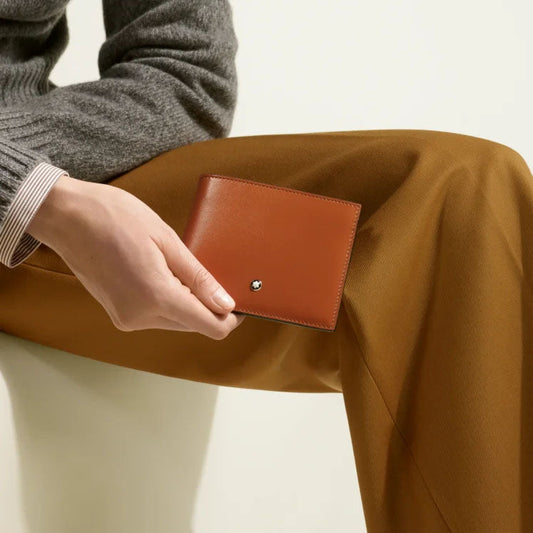 Montblanc portafoglio Meisterstück 6 scomparti ruggine 198806