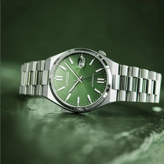 Citizen TSUYOSA Automatic 8210 Peaceful Green Dial – Men's Mechanical Steel Watch – Cod. NJ0158-89Z