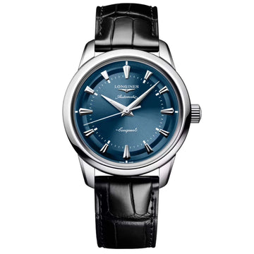 Longines orologio Conquest Heritage 38mm blu automatico acciaio L1.649.4.92.2,