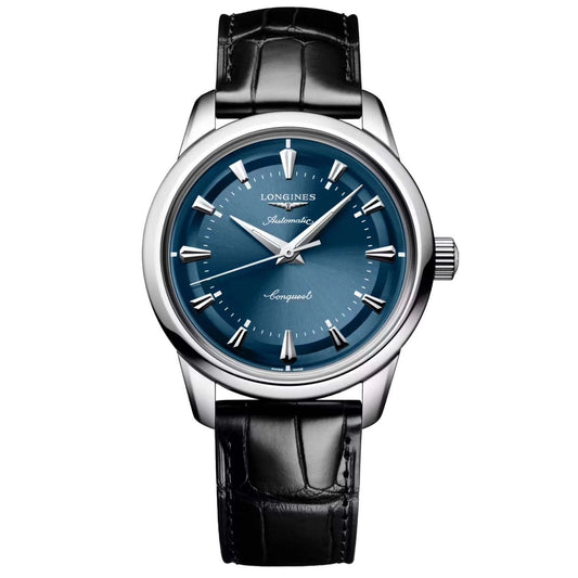 Longines orologio Conquest Heritage 38mm blu automatico acciaio L1.649.4.92.2,