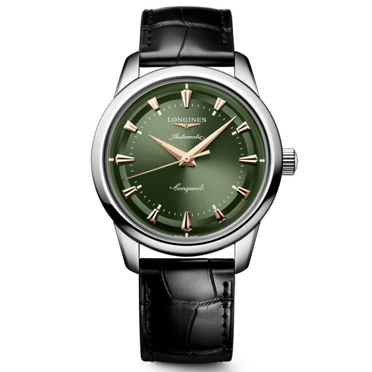 Longines orologio Conquest Heritage 40mm verde automatico acciaio L1.650.4.02.2