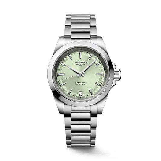 Longines orologio Conquest 34mm verde automatico acciaio L3.430.4.02.6