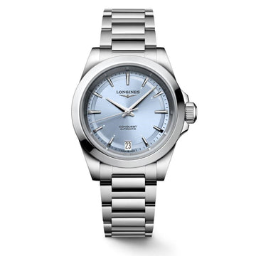 Longines orologio Conquest 34mm azzurro automatico acciaio L3.430.4.92.6