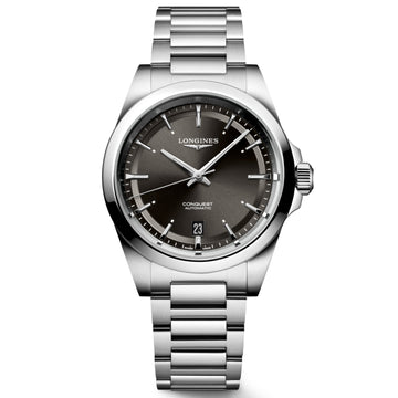 Longines orologio Conquest 38mm nero automatico acciaio L3.720.4.52.6