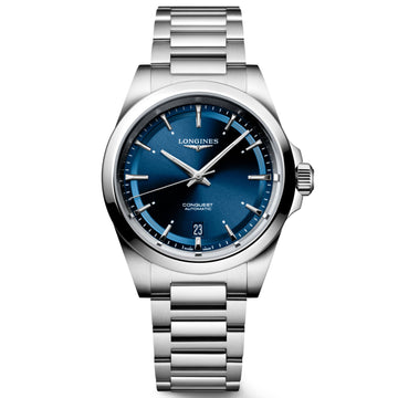 Longines orologio Conquest 38mm blu automatico acciaio L3.720.4.92.6