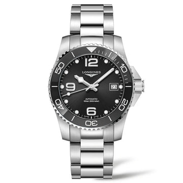 Longines orologio Hydroconquest 39mm nero automatico acciaio