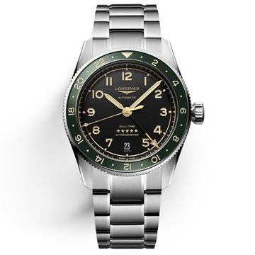 Longines orologio Spirit Zulu Time 39mm antracite automatico acciaio L3.802.4.63.6