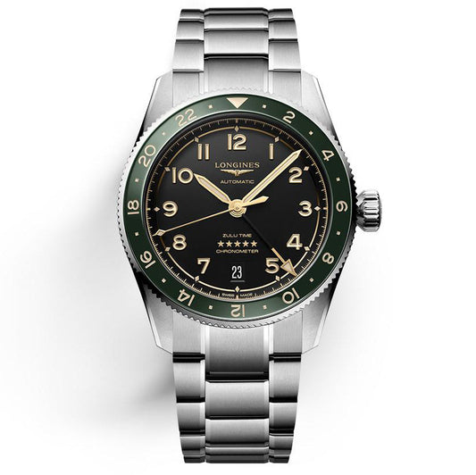 Longines orologio Spirit Zulu Time 39mm antracite automatico acciaio L3.802.4.63.6