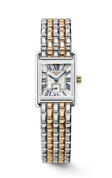 Longines orologio Mini Dolcevita 21.50x29.00mm argento quarzo oro 18kt acciaio L5.200.5.71.7