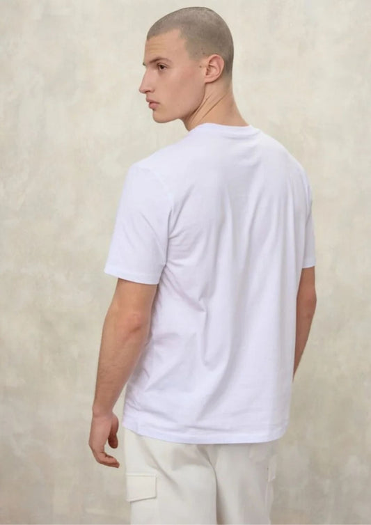 Blauer T-Shirt Uomo Faxon Bianco