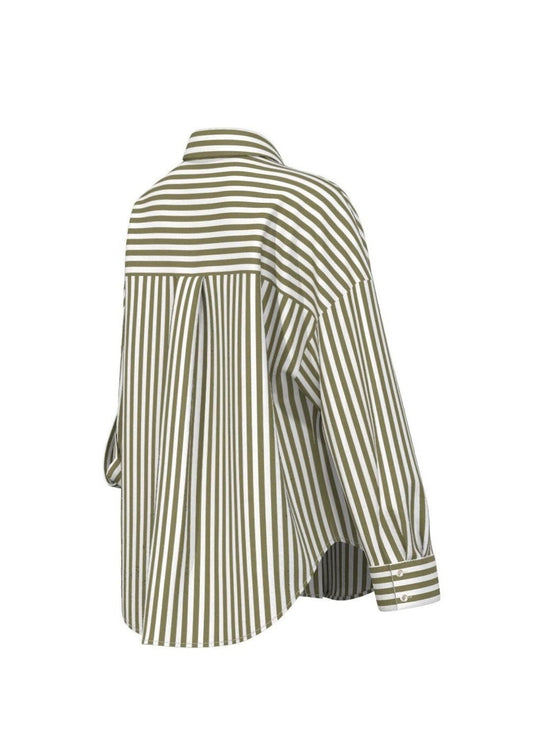 Emme Marella - Camicia uggioso Bianco Lana e Verde Militare