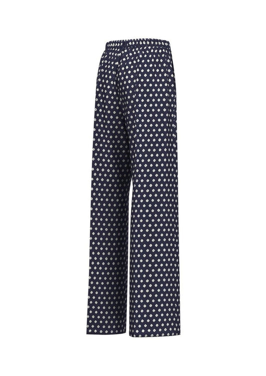 Emme Marella - Women's Baobab Trousers Blue Diamond Pattern