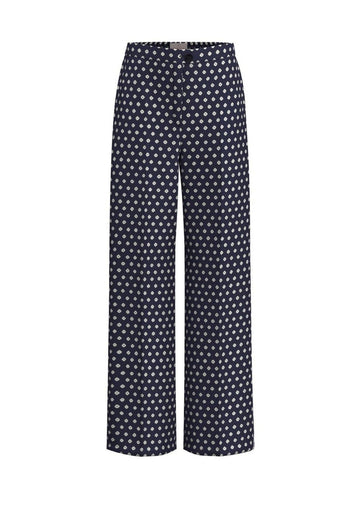 Emme Marella - Women's Baobab Trousers Blue Diamond Pattern