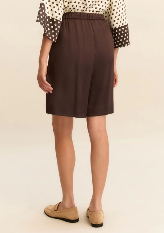 Emme Marella - Women's Bermuda Shorts Shimmer Dark Brown