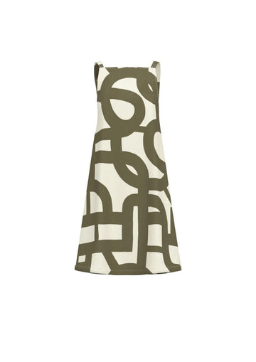 Emme Marella - Women's Military Green Geometric Biavo Dress