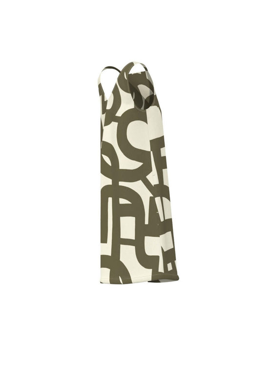 Emme Marella - Women's Military Green Geometric Biavo Dress