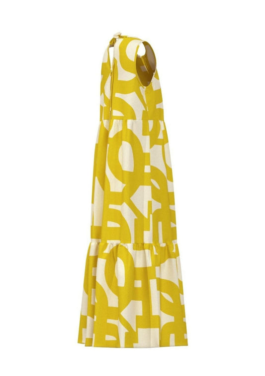 Emme Marella Women's Dress Emmtabarin Mustard Geometric Print