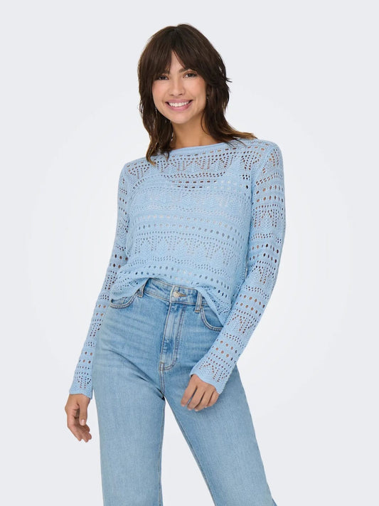 Jacqueline De Yong Women's Jdysun Cashmere Blue Sweater