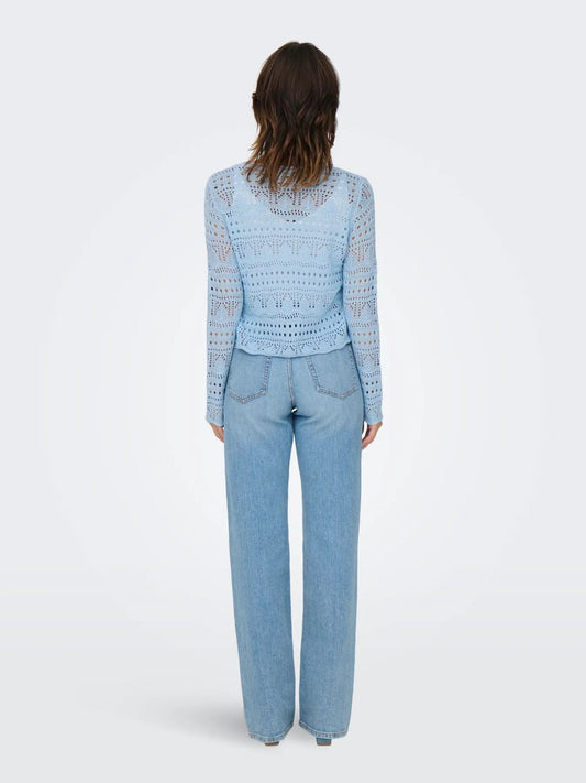 Jacqueline De Yong Women's Jdysun Cashmere Blue Sweater
