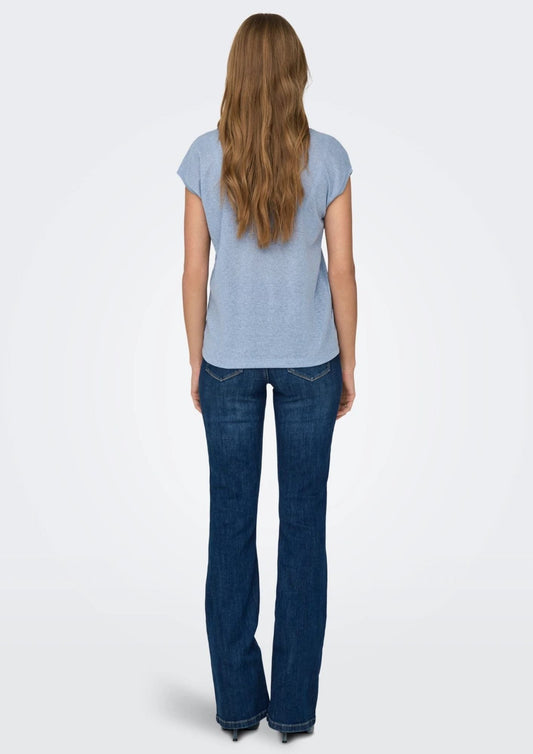 Women's Silvery Light Blue Top Only