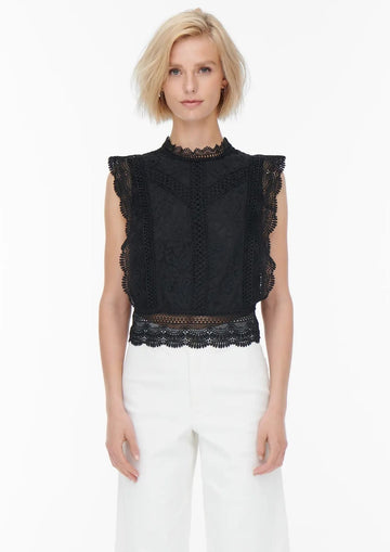 Only - Women's Checked Blouse Black