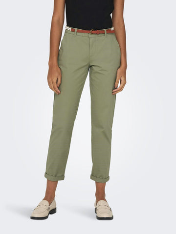 Only Women's Trousers Biana Olive Green