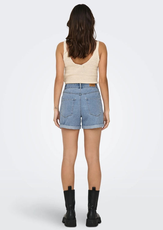 Only - Pantaloncini Donna Vega Light Blu Denim