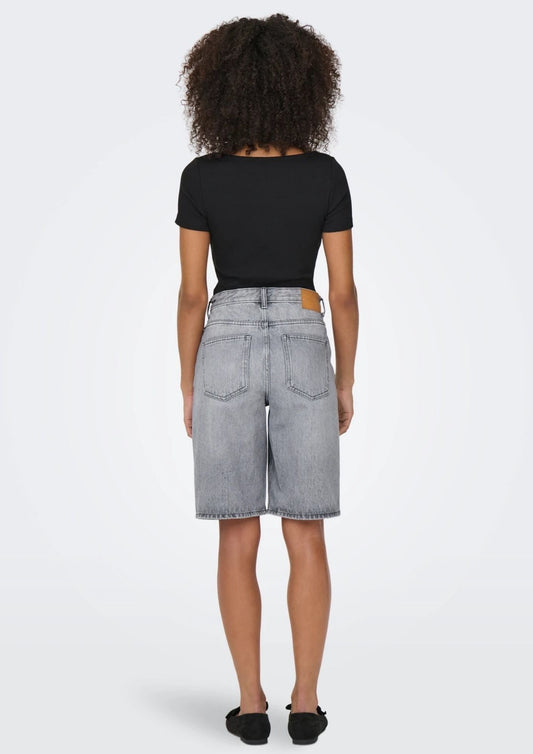 Only - Women's Bermuda Shorts Sonny Light Grey Denim