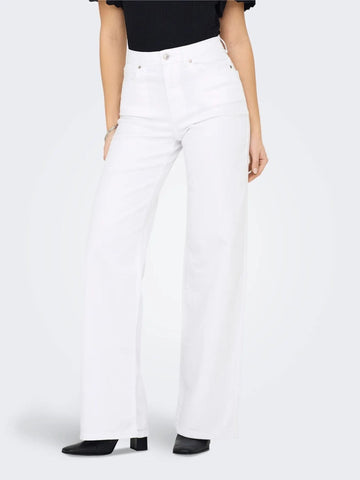 Only Women's White Wide Fit Onlmadison Jeans