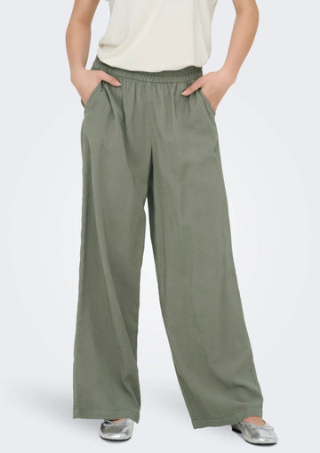 Only Women's Trousers Aris Olive Green